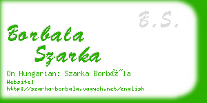 borbala szarka business card